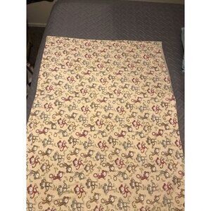 Flannel Monkeys Bananas Baby Blanket Lovey Quilt OOAK Vintage Gender Neutral